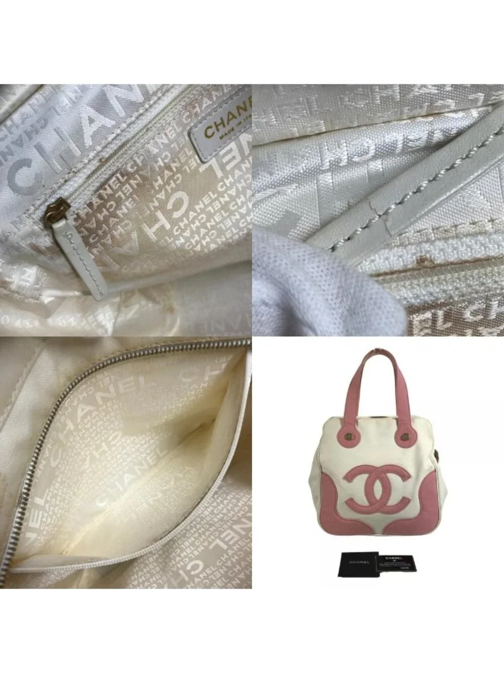 Chanel Handbag CC Logo Marshmallow Canvas Pink